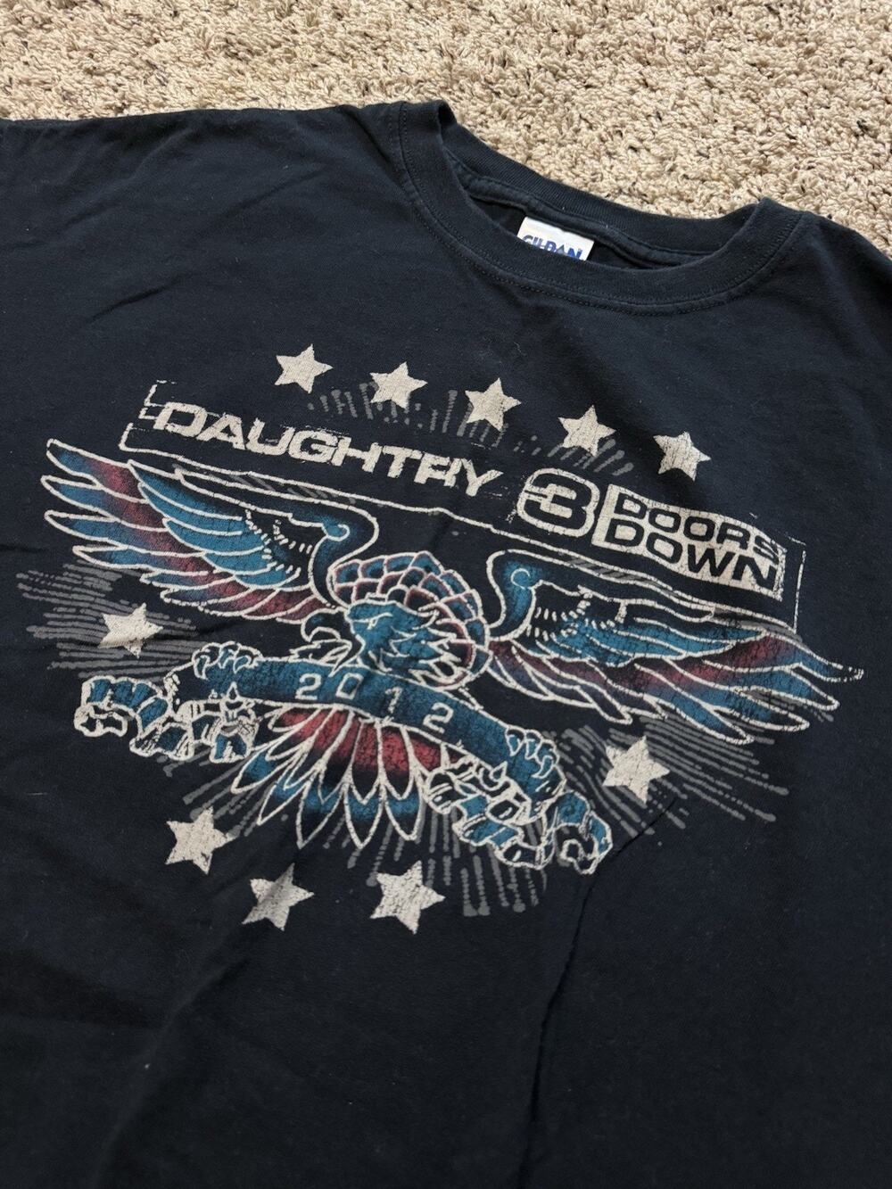 3 Doors Down Daughtry 2012 Tour T-Shirt Men's Size XL Black